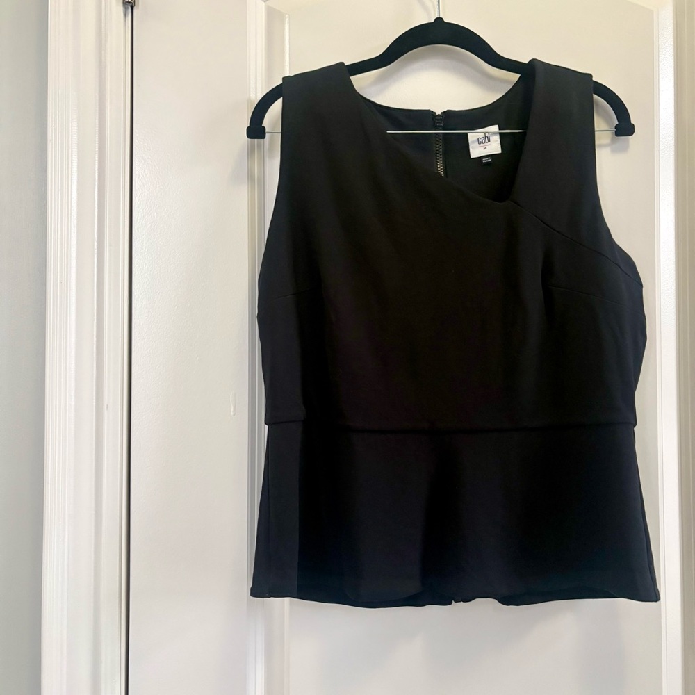 CAbi 💫 EUC Fall 2023 Starlet Shell, Black Sleeveless Blouse, Size M, #4578
